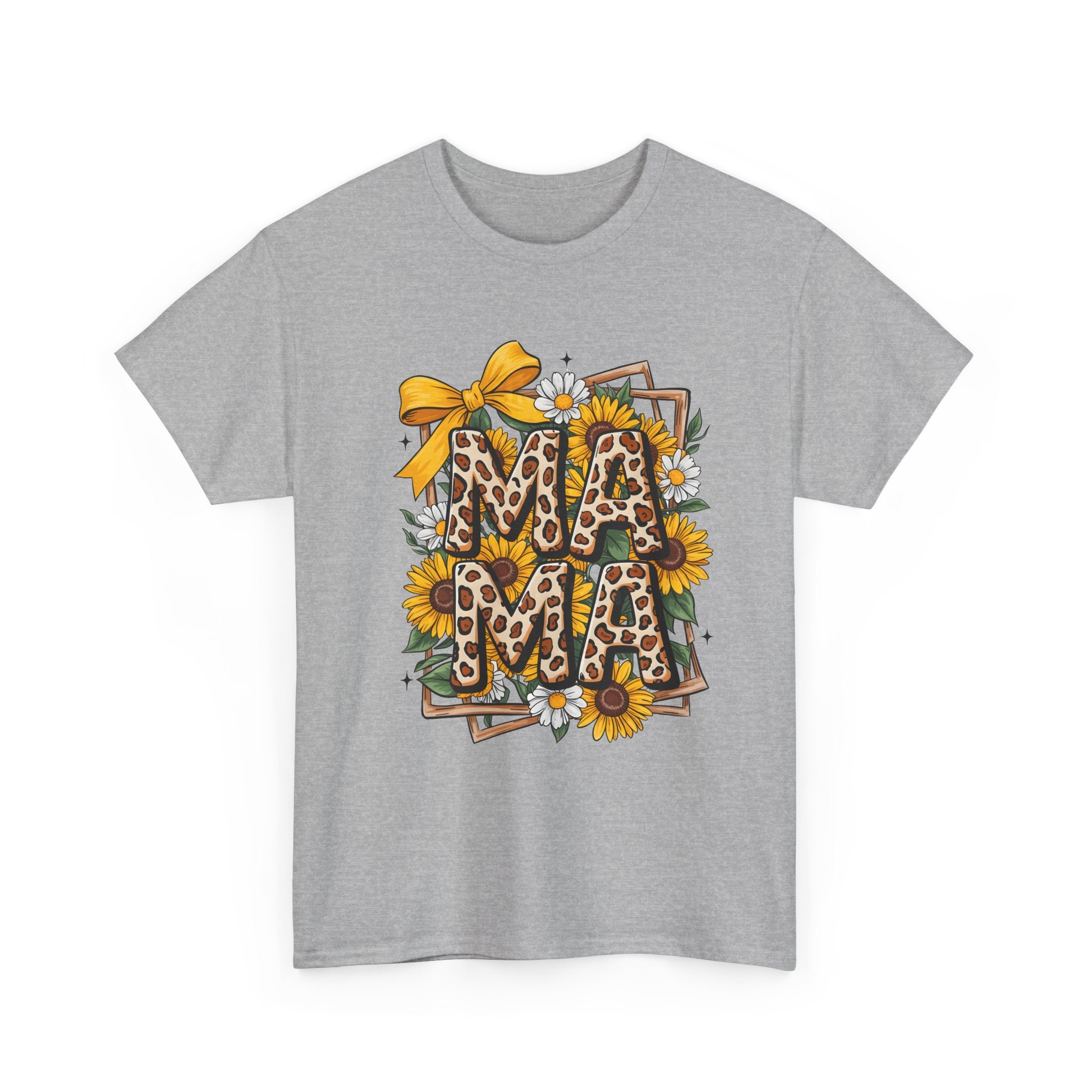 Mama Leopard Print Sunflower T-Shirt
