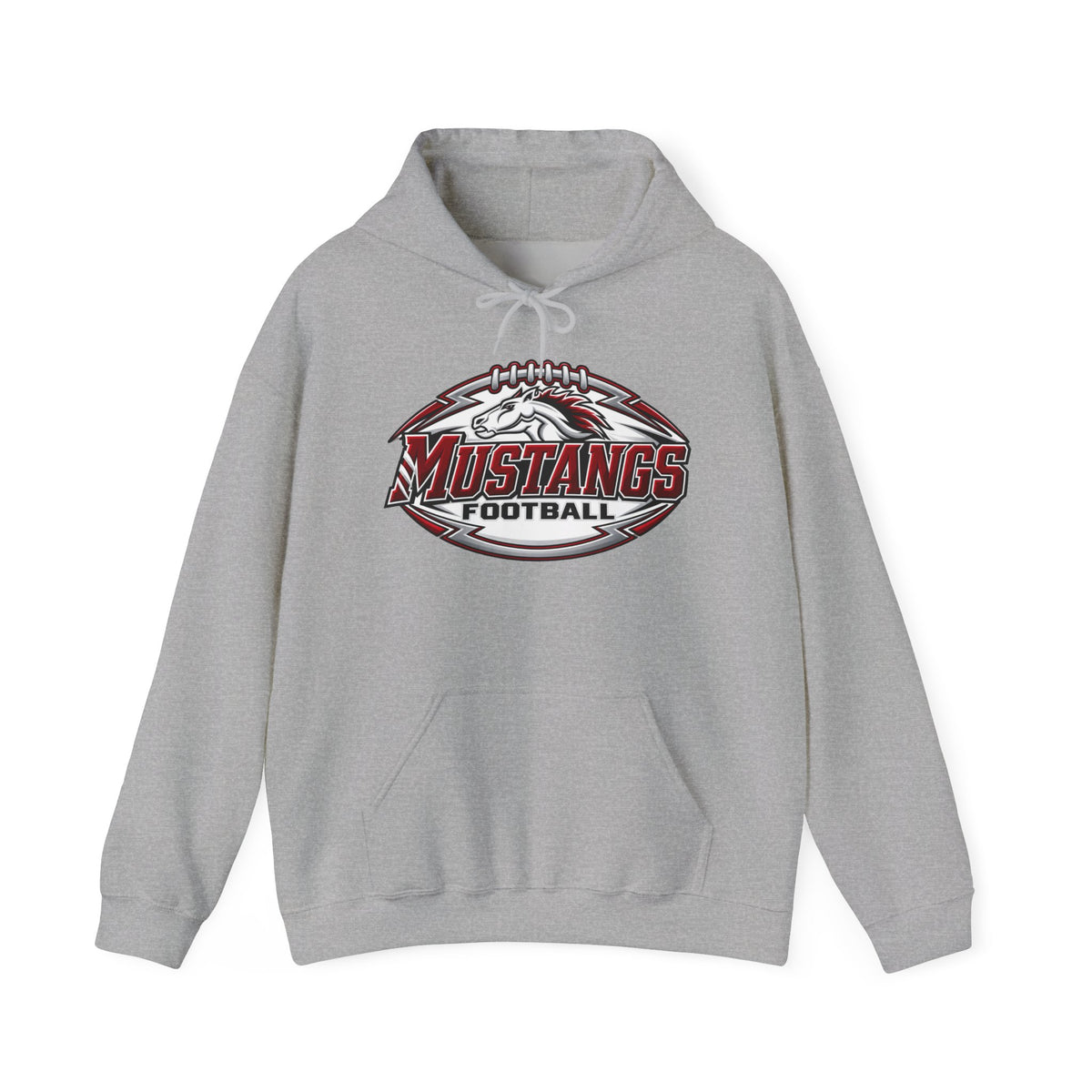 Mustangs Football Hoodie — Vintage Mascot Football Logo Pullover