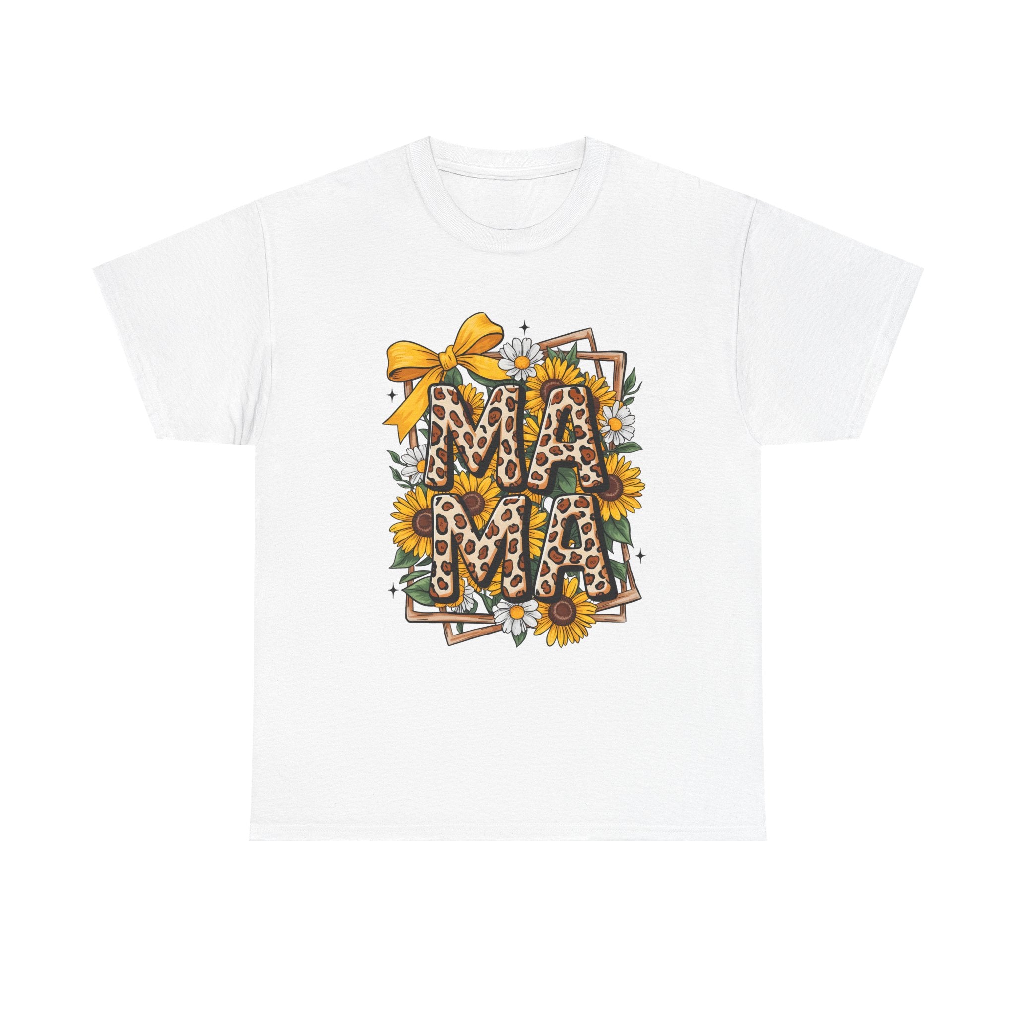 Mama Leopard Print Sunflower T-Shirt