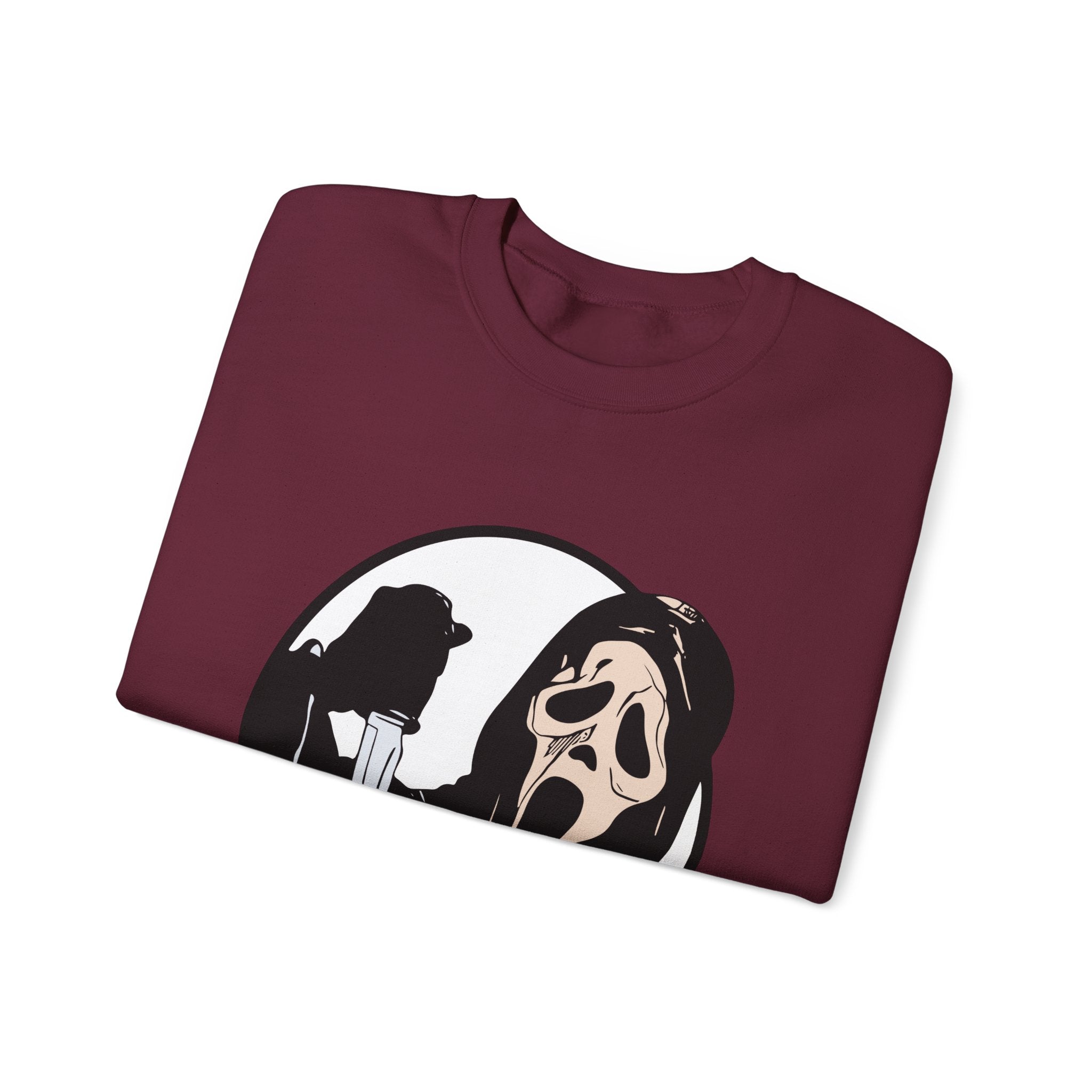Scream Mask Crewneck Sweatshirt - Horror Movie Ghostface Graphic