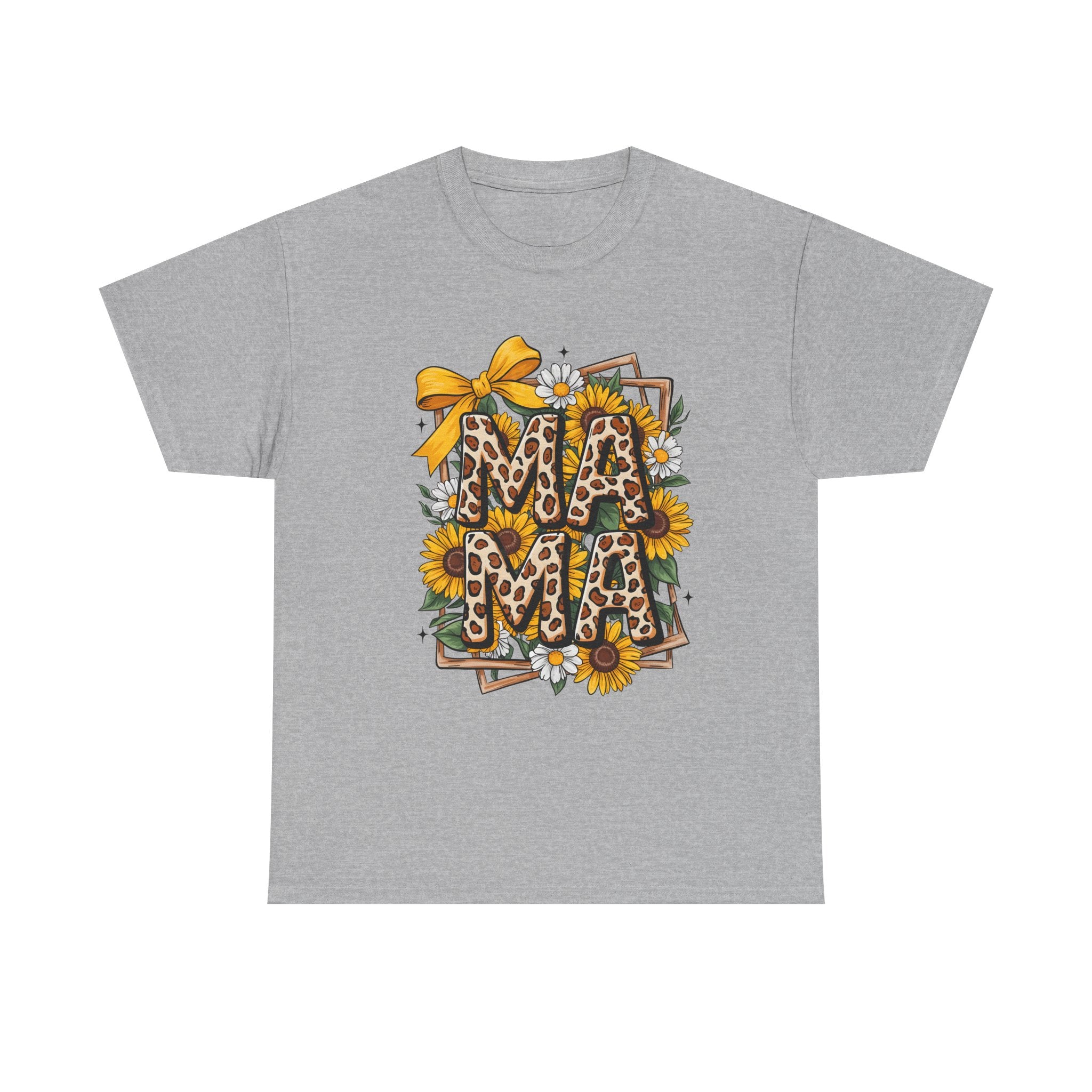Mama Leopard Print Sunflower T-Shirt