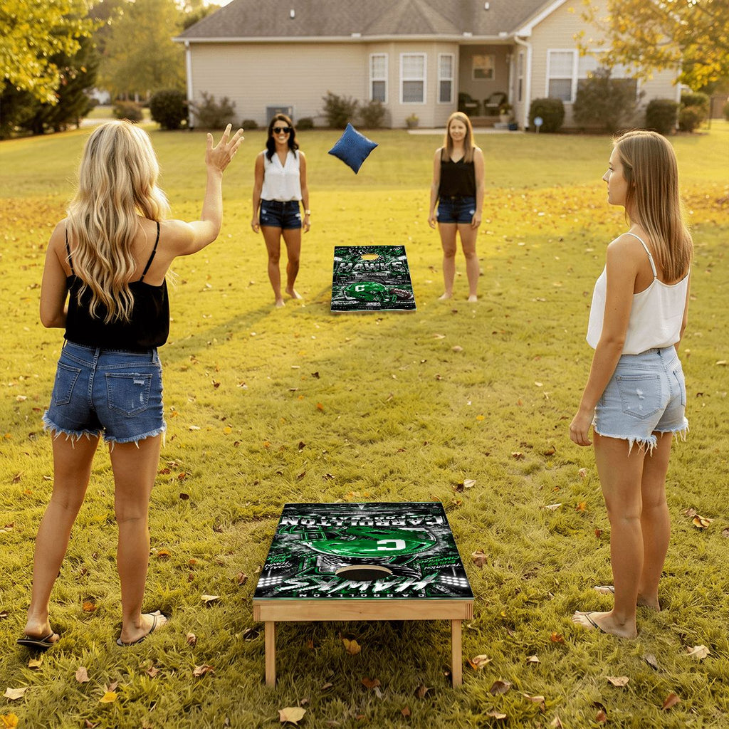 Cornhole Boards Game Set Carrollton Hawks