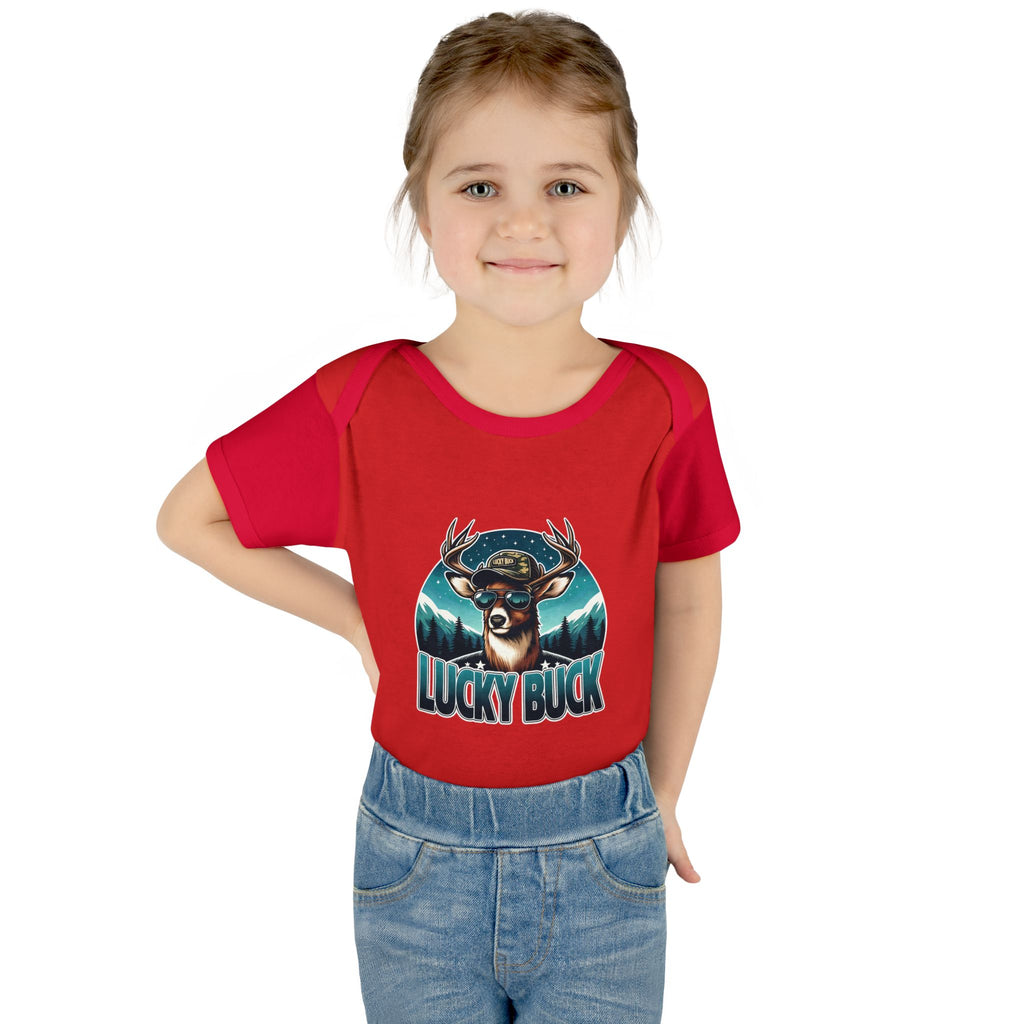 Lucky Buck Baby Bodysuit — Cute Deer Infant One-Piece