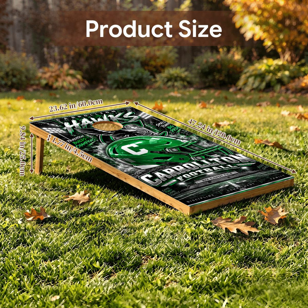Cornhole Boards Game Set Carrollton Hawks