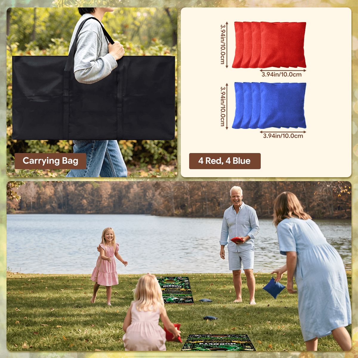 Cornhole Boards Game Set Brown County Hornets
