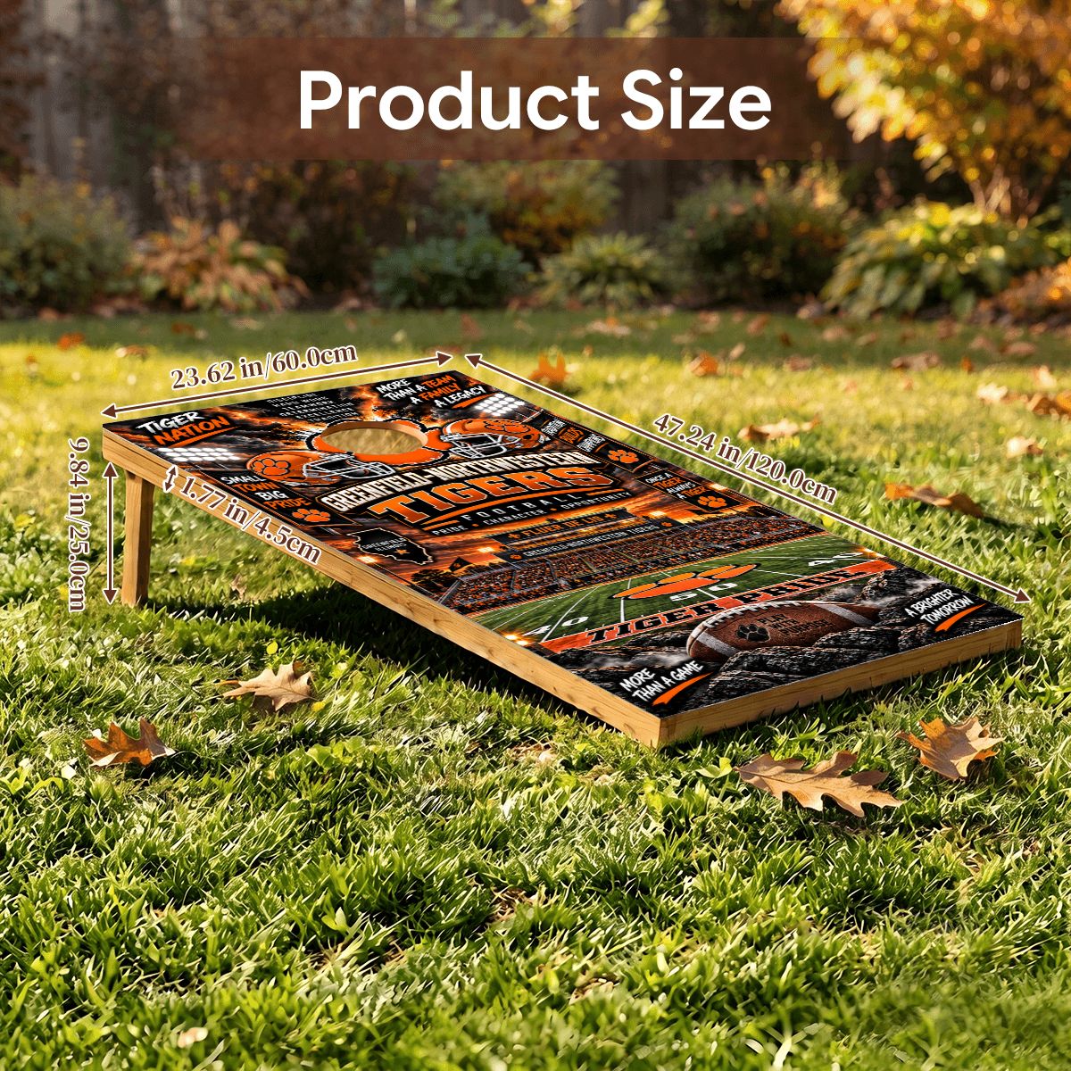 Cornhole Boards Game Set Greenfield- Northwestern Tigers