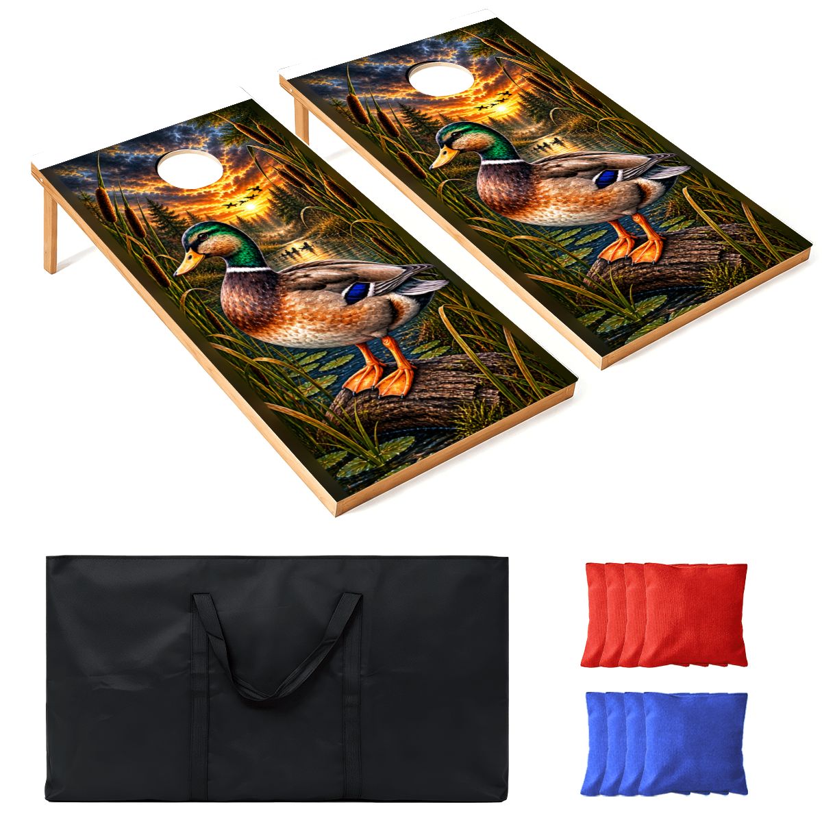 Cornhole Boards Game Set PrintKKMallardWetlands7086x14173