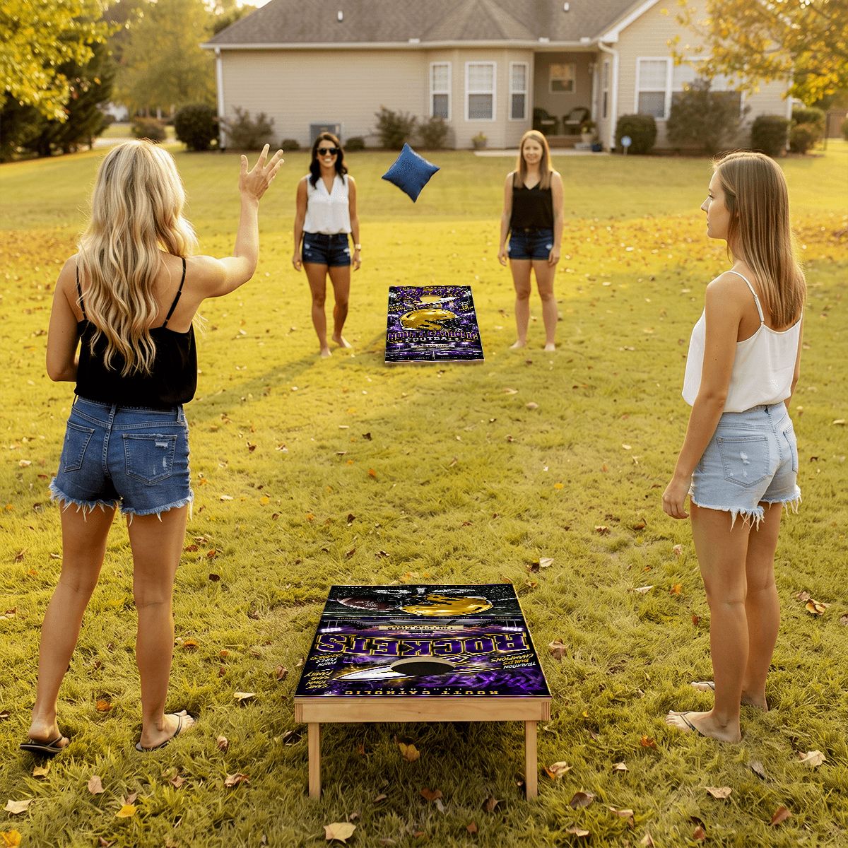 Cornhole Boards Game Set Routt Catholic Rockets