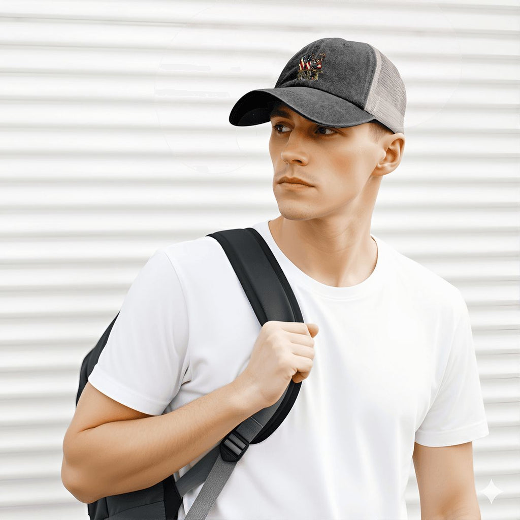 Washed Denim Mesh Cap (Made in USA) A08VI24050611