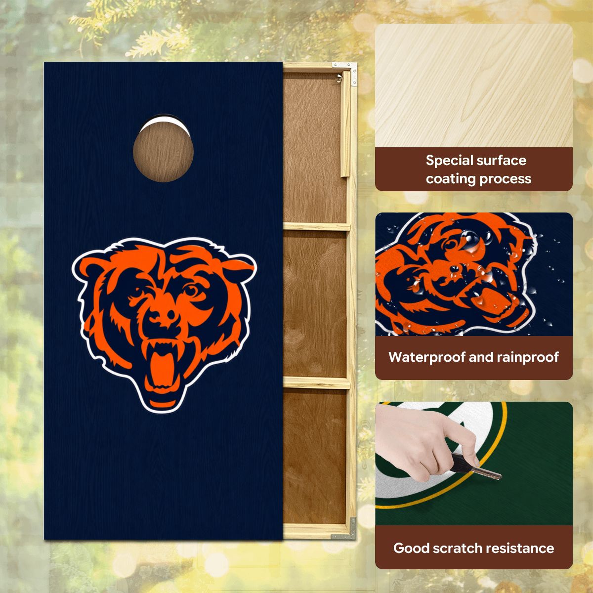 Cornhole Boards Game Set PrintKKBearsNavyCornhole7086x14173 PrintKKPackersGreenCornhole7086x14173