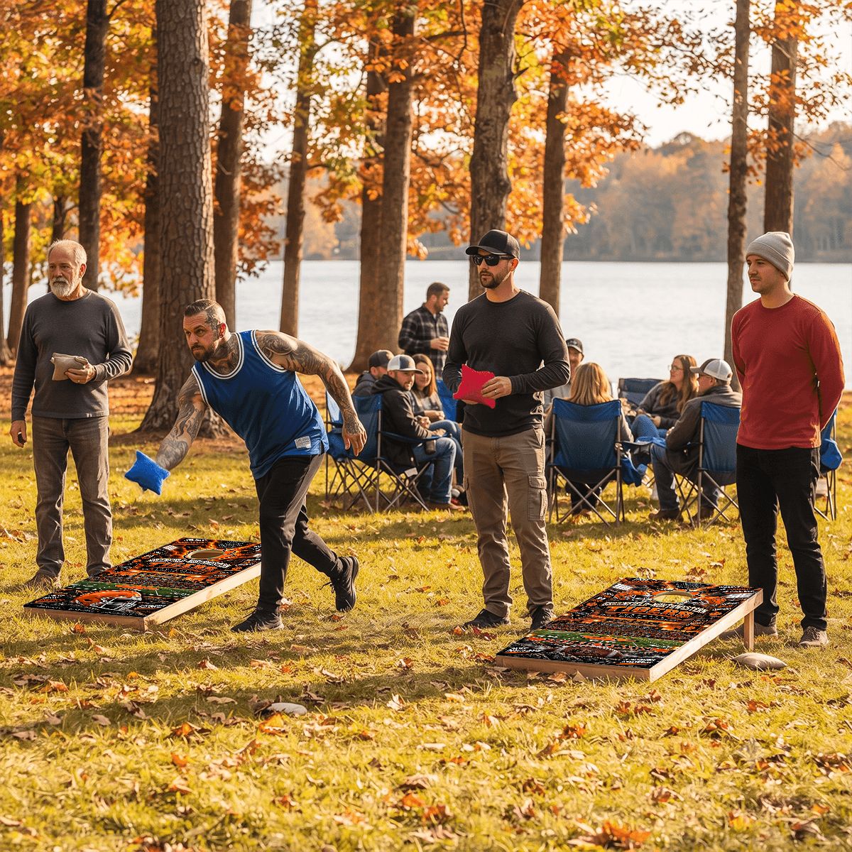 Cornhole Boards Game Set Greenfield- Northwestern Tigers