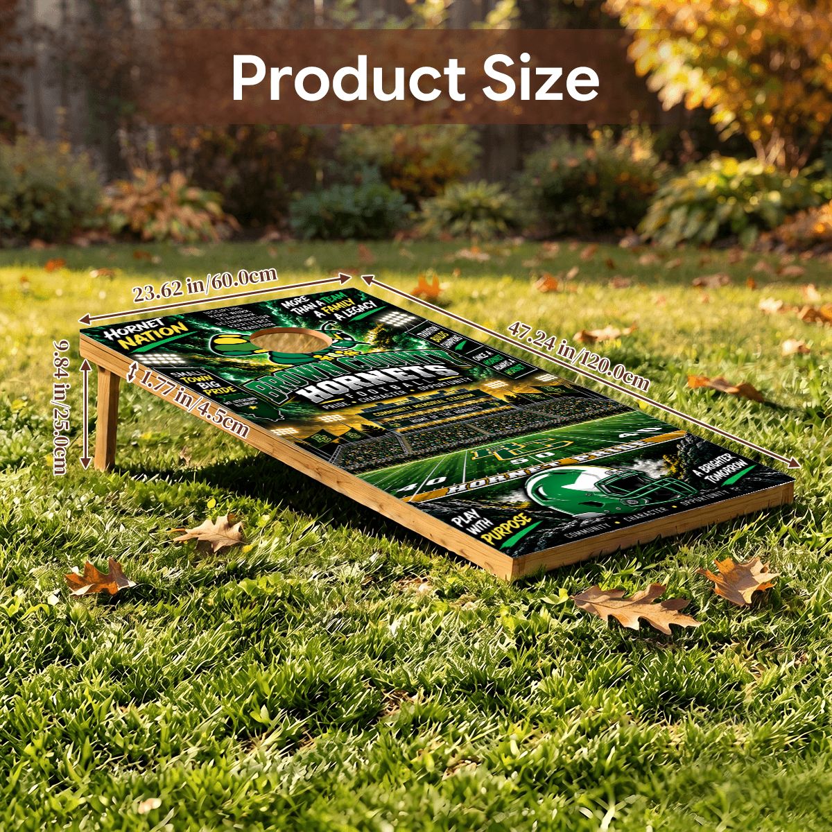 Cornhole Boards Game Set Brown County Hornets