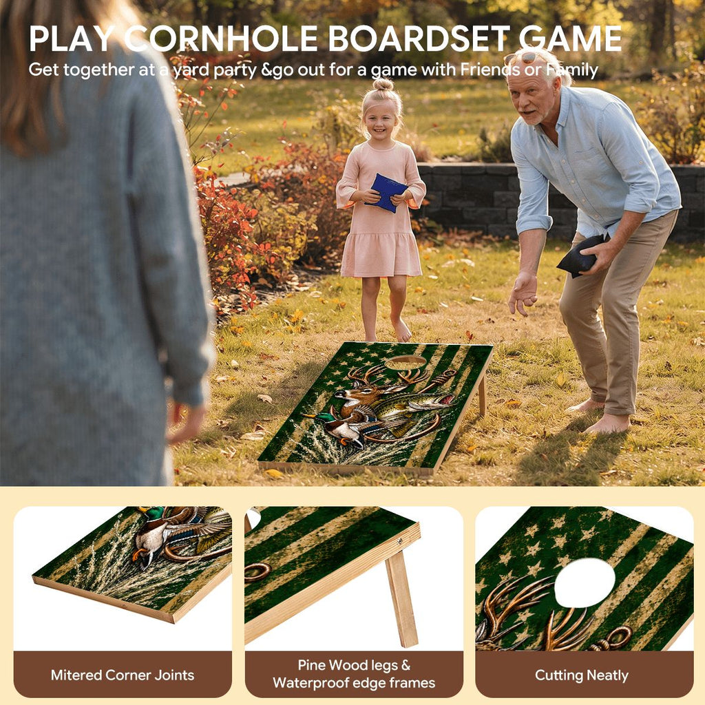 Cornhole Boards Game Set PrintKKHuntingFishingHoleAlignedUPLOADSAFE