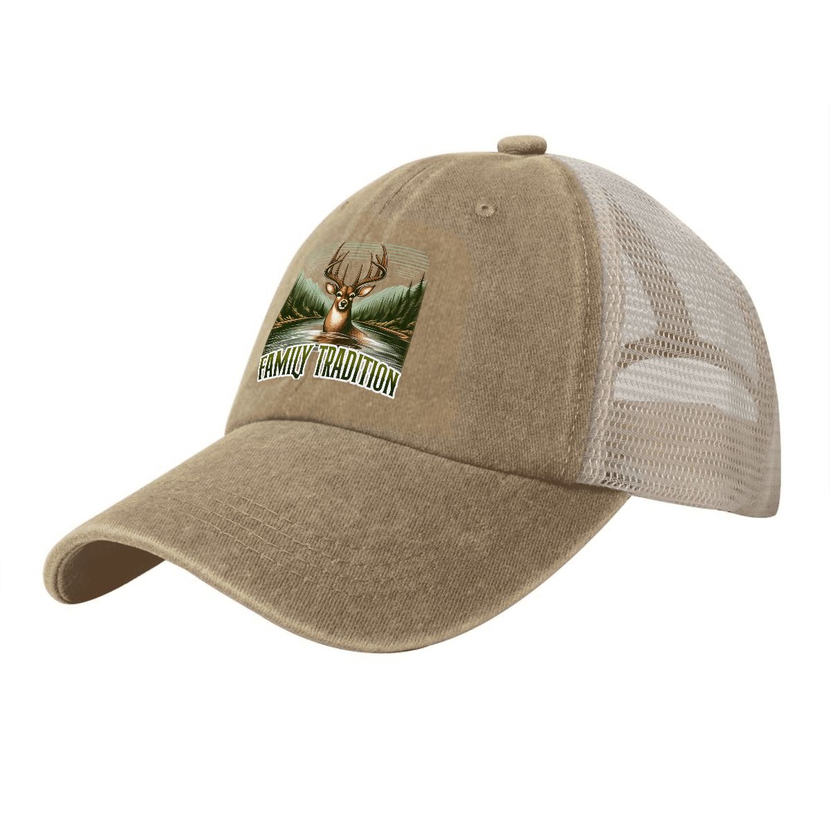 Washed Denim Mesh Cap A08VI24050610