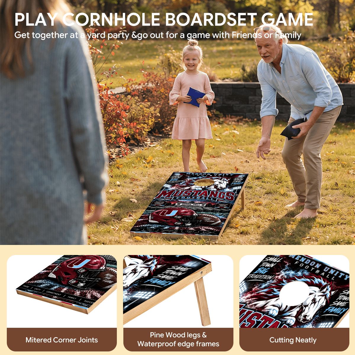 Cornhole Boards Game Set Mendon Unity Mustangs