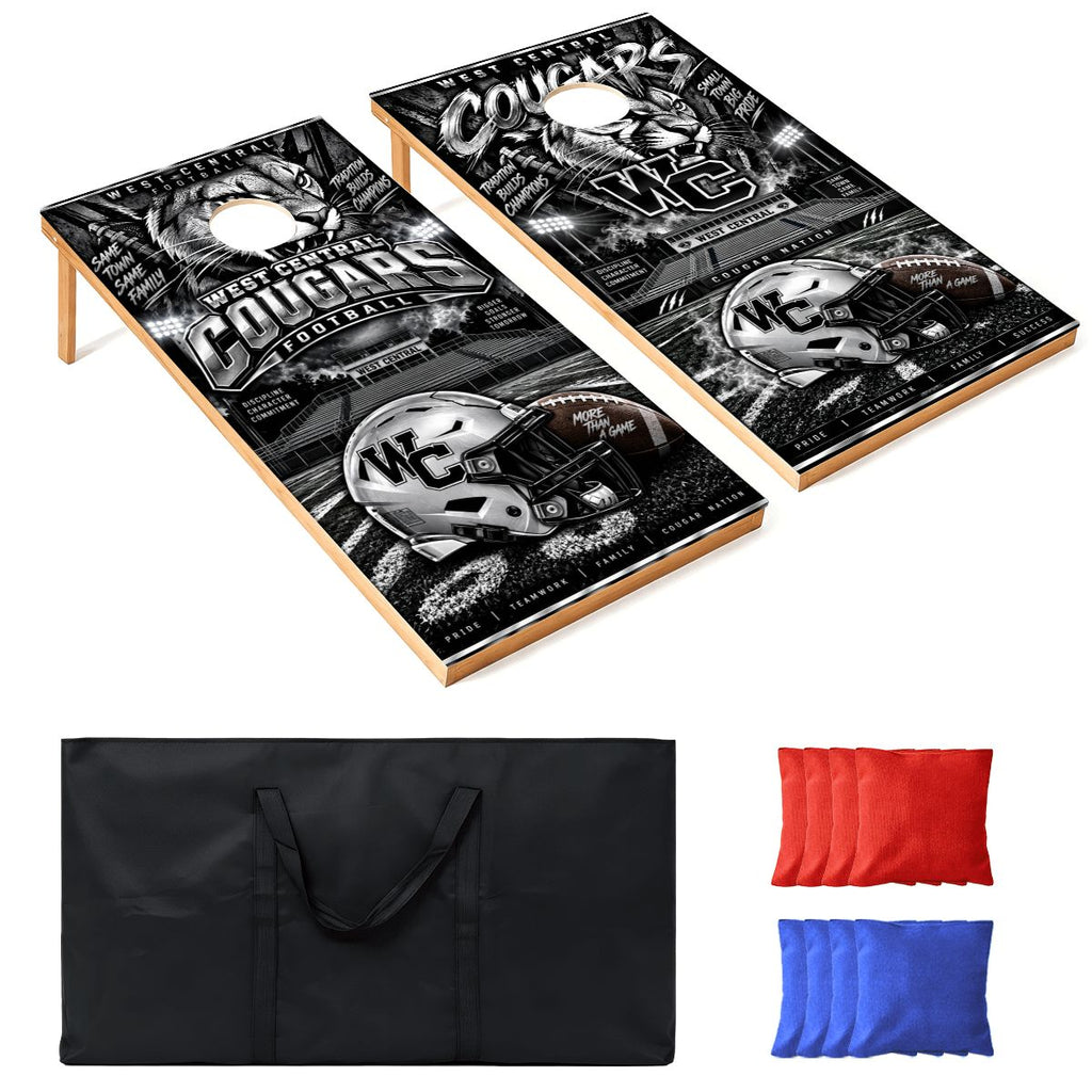 Cornhole Boards Game Set West Central Cougars