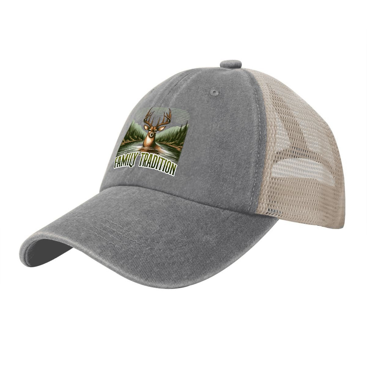 Washed Denim Mesh Cap A08VI24050610