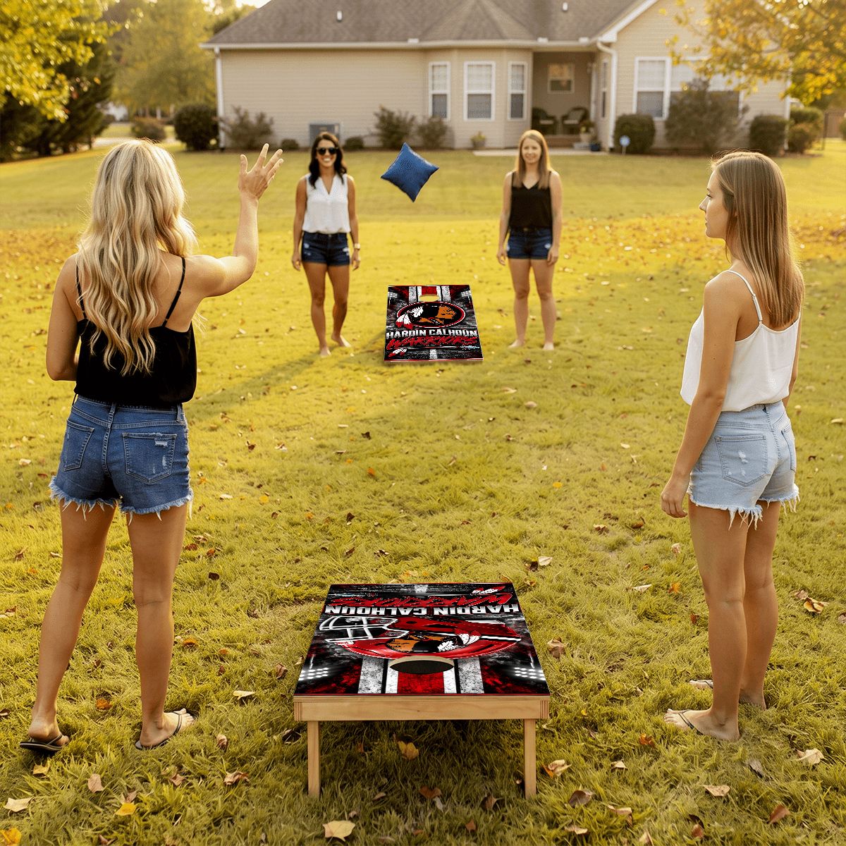 Cornhole Boards Game Set Calhoun Warriors