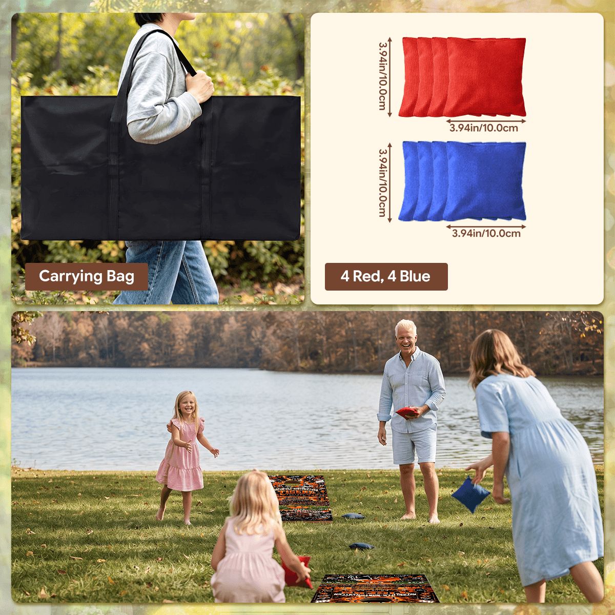 Cornhole Boards Game Set Greenfield- Northwestern Tigers